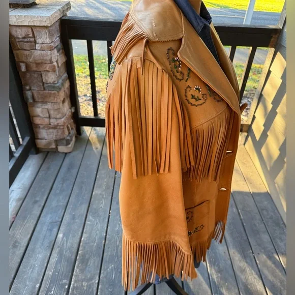 Rare Vintage Chris Line Originals 1940's/50's Era Fringe Deerskin Beaded Jacket - Picture 9 of 16